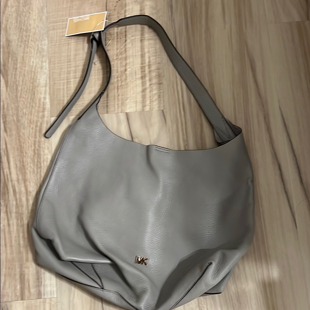 Michael Kors Gray Leather Shoulder Bag